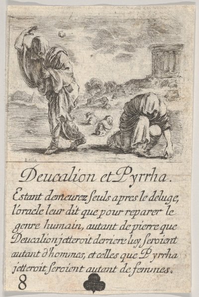 Deucalion and Pyrrha, from Game of Mythology, 1644 by Stefano della Bella