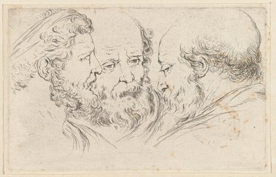 Three Heads of Philosophers by Stefano della Bella