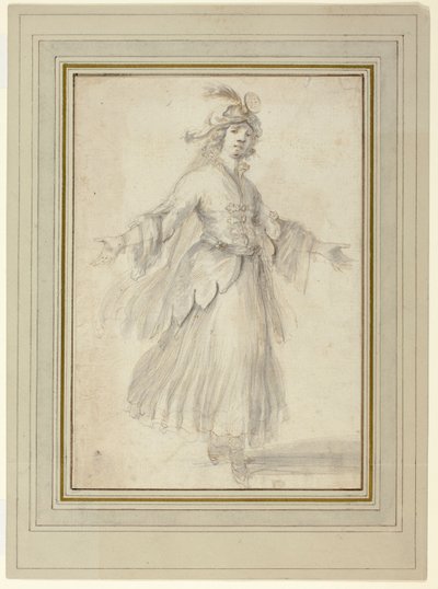 Female Dancer in an Exotic Costume by Stefano della Bella