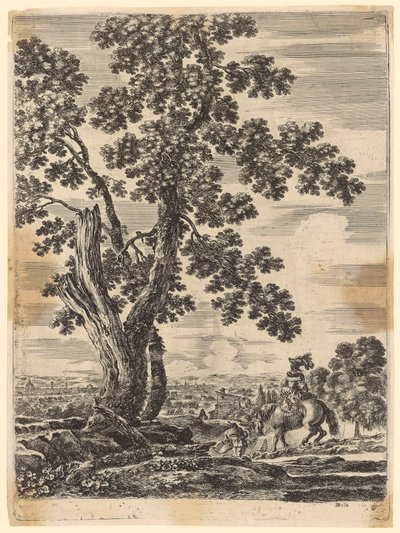 Woman on Horse and Man from Behind, on the Way to Florence by Stefano della Bella