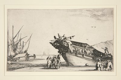 Harbor Scene from a series of eight Marines by Stefano della Bella