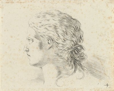 Head of a Woman, in Profile to the Left by Stefano della Bella
