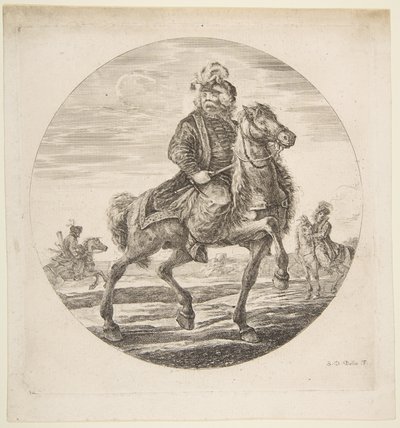 Hungarian Horseman Riding Towards the Right, Other Horsemen in the Background, ca. 1651 by Stefano della Bella