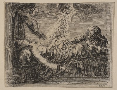 Jupiter and Danaë, from Game of Mythology by Stefano della Bella