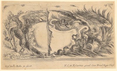 Cartouche with Eagle and Snakes by Stefano della Bella