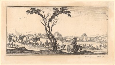 Cavalry Crossing a River by Stefano della Bella