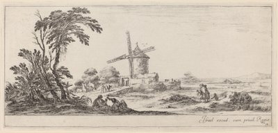 Landscape with Windmill by Stefano della Bella