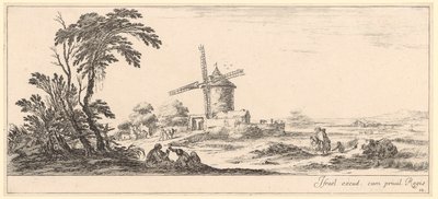 Landscape with Windmill by Stefano della Bella