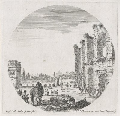 Landscape with the Colosseum and the Arch of Constantine by Stefano della Bella