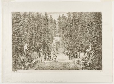 The Water Jets Emerging from the Ground, from Views of the Villa of Pratolino by Stefano della Bella