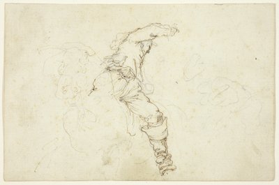 Man on Horseback, Raising Right Arm by Stefano della Bella