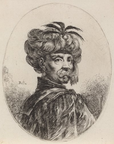 Moor in a Turban Trimmed with Five Feathers by Stefano della Bella