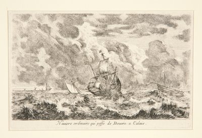 An ordinary ship travelling between Douvre and Calais, from the series Views of Seaports by Stefano della Bella