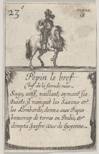 Pepin the Short, from Game of the Kings of France, 1644 by Stefano della Bella