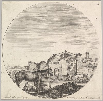 Plate 12: A Shepherd Sleeping on the Ground, ca. 1643-48 by Stefano della Bella