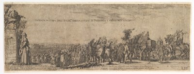 The Entrance of the Polish Ambassador into Rome, the Medici Coat of Arms at Left by Stefano della Bella
