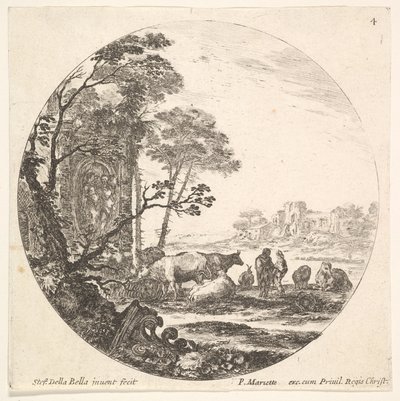 Plate 4: A Corinthian Capital on the Ground, ca. 1643-48 by Stefano della Bella