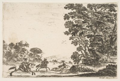 A Deer Hunt by Stefano della Bella