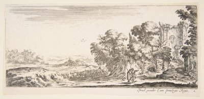Two Pilgrims Observing Ruins, ca. 1641 by Stefano della Bella