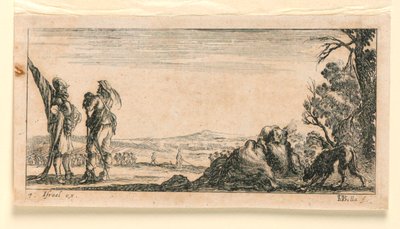 Plate 7, from "Designs of Some Troop Movements, Cannons, and City Attacks" by Stefano della Bella