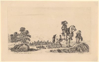 Rider Asking for Directions, Behind Him a Large Group of Riders by Stefano della Bella