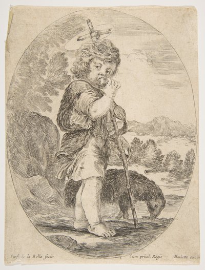 Saint John the Baptist Biting a Piece of Fruit by Stefano della Bella