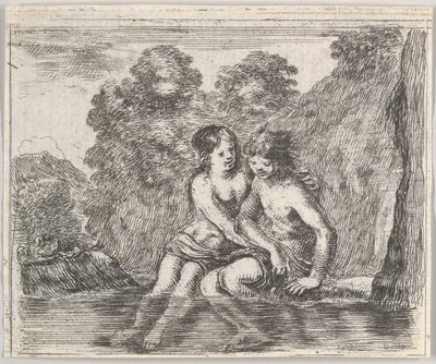 Salmacis and Hermaphrodite, from Game of Mythology by Stefano della Bella