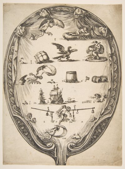 Screen with Rebus of Fortune, ca. 1639 by Stefano della Bella