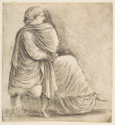 Seated Woman in Profile after Antique Bas Relief by Stefano della Bella