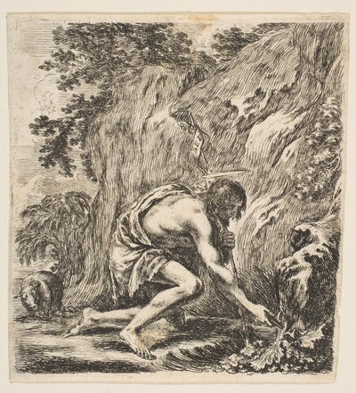 St. John the Baptist Drawing Water from a Spring by Stefano della Bella