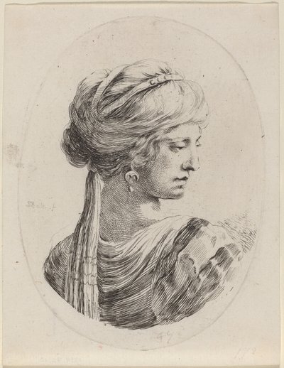 Sultaness in a Veiled Turban, Seen from Behind by Stefano della Bella