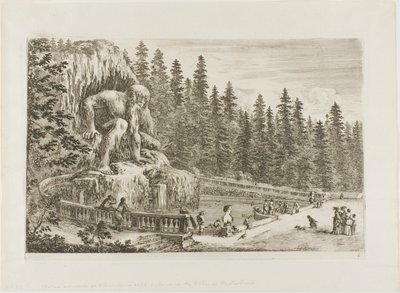 The Colossal Statue of the Apennines, from Views of Villa di Pratolino by Stefano della Bella