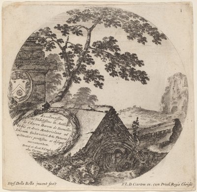 Title Page for "Paysages et ruines de Rome" by Stefano della Bella