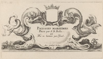 Title Page for Paysages maritimes, 1644 by Stefano della Bella