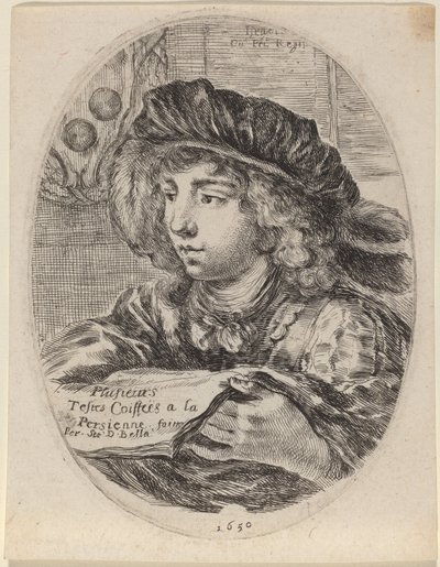 Title Page for "Several Heads Dressed in Persian Style" by Stefano della Bella