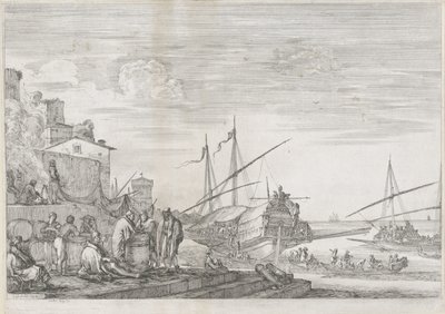Two Galleys in the Port of Livorno (Views of the Port of Livorno) by Stefano della Bella