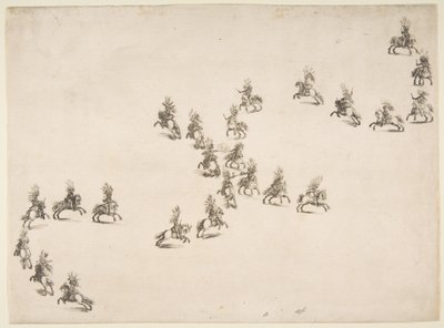 Twenty-four Cavaliers Form a Double S, 1652 by Stefano della Bella