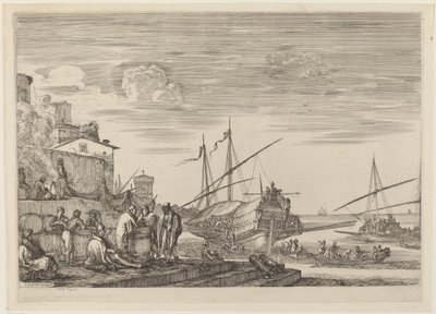View of Several Houses Facing the Port by Stefano della Bella