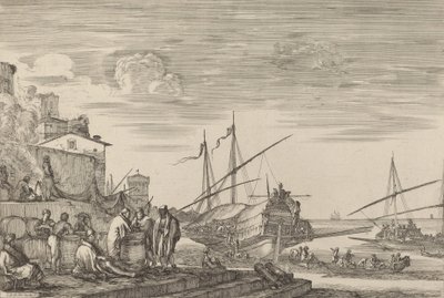 View of Several Houses Facing the Port, probably c. 1654-1655 by Stefano della Bella