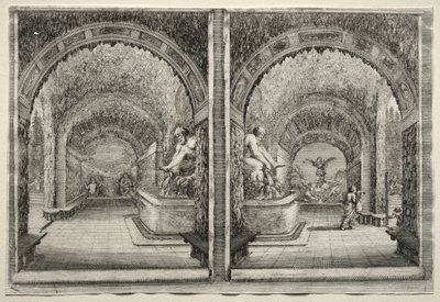 Views of the Villa of Pratolino: Two Views of the Grotto by Stefano della Bella
