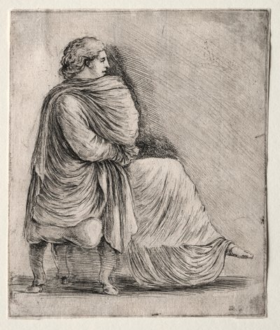 Woman Seated on a Stool, c. 1620s-1630s by Stefano della Bella