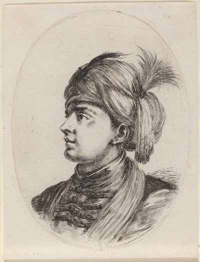 Young Moor in a Feathered Turban, Turned to the Left by Stefano della Bella