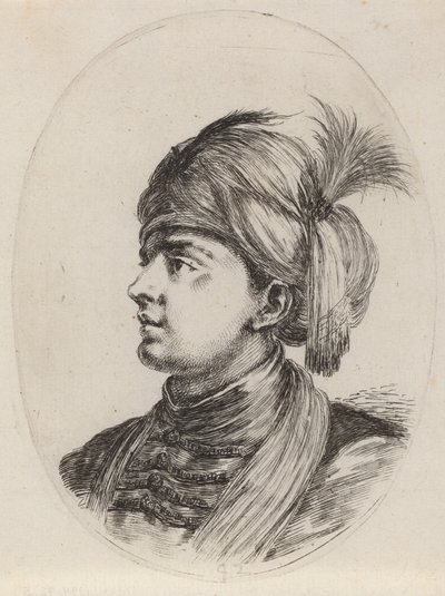 Young Moor in a Feathered Turban, Turned to the Left by Stefano della Bella