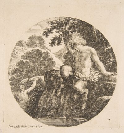 Young Satyr About to Bathe in a River, from 