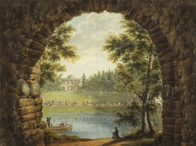 View of Dacha of Prince Stroganov near Saint Petersburg by Stepan Philippovich Galaktionov