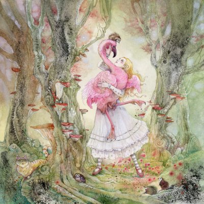 Enchanted Forest Flamingo Girl by Stephanie Law