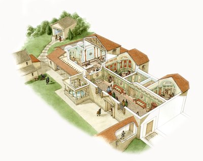 Chedworth Roman Villa, c.380-390 AD by Stephen Conlin