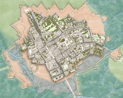 Modern Oxford Over the Civil War Defences, c.1644-1646 by Stephen Conlin