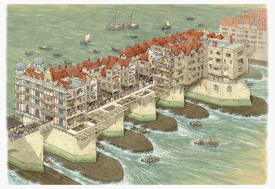 Old London Bridge (central part), c.1580-1600 by Stephen Conlin