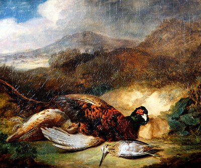 Pheasant and Woodcock in a Country Landscape by Stephen Elmer